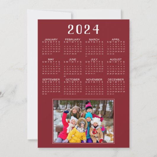 「2024カレンダー 一年を振り返る写真コラージュのキャプション」 シーズンカード (裏面)