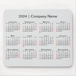 2024カレンダー(会社名が薄い灰色) マウスパッド