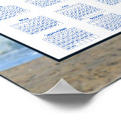 2024カレンダー 海の波 ビーチの岩の写真 ポスター (角)