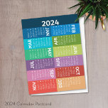 2024カレンダー – 通年 – ファンキーカラフル月 ポストカード<br><div class="desc">抽象芸術モダン、ファンキーカラフルくさび付き12ヶ月カレンダーとおもしろいデザイン。このカレンダーは非デザイン伝統的で、色ブロックに月を積み重ねたもの。オフィスや自宅で使用するために非常に便利で必要なアイテム。カラフルと目を引き付けるあなたの家、オフィス、または待合室を探す。これは、すべての日付の完全な年ビューを示す。2024年新年のカラフル、おもしろいカレンダーでスタート。このモダンデザインは熱狂するデザインと年の始まりと前向きなるフルイ最高のンカレンダーと。</div>