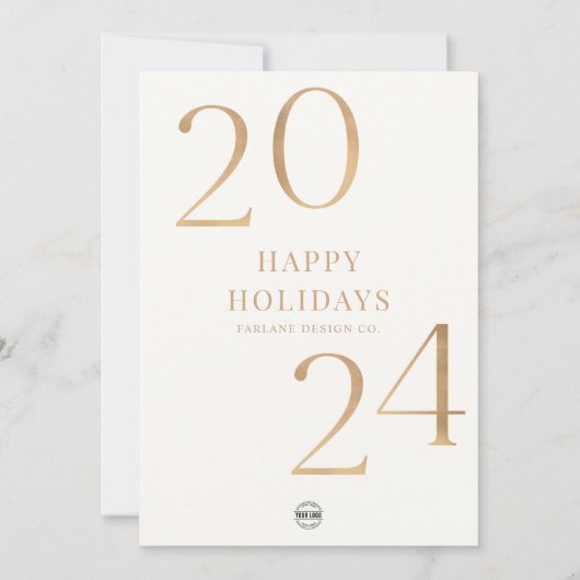 2024カレンミニマルダビジネスロゴホリデーカード 招待状 (裏面)