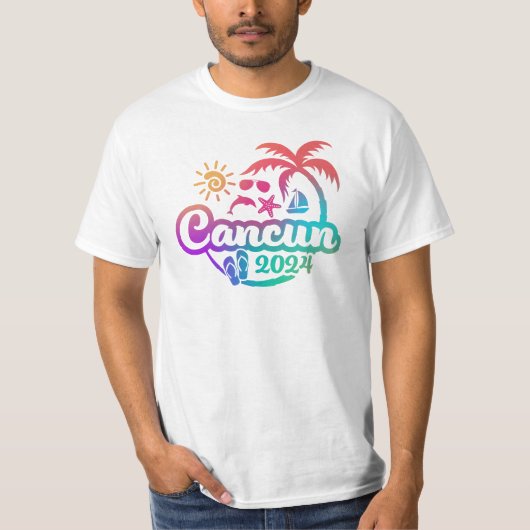 2024カンクンバケーションまたはトリップデザインTシャツ Tシャツ (正面)