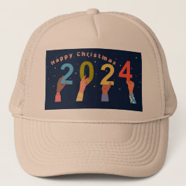 2024カーキフロントパネル – キャップの幸せなクリスマス年 キャップ
