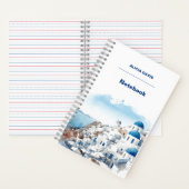 2024ギリシャミコノス水彩画 |お名前 ノートブック (内側)