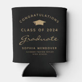 2024クラシックブラック金ゴールド卒業クーラーボックス 缶クーラー (裏面)