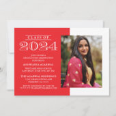 2024クラシック年はっきりした卒業招待状の 招待状 (正面)