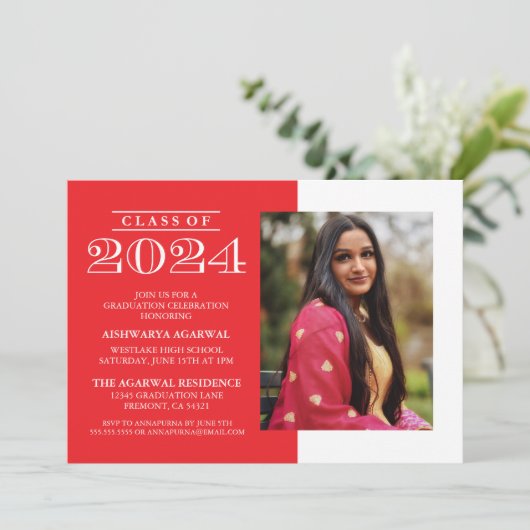 2024クラシック年はっきりした卒業招待状の 招待状 (スタンド正面)