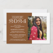 2024クラシック年はっきりした卒業招待状の 招待状 (正面)