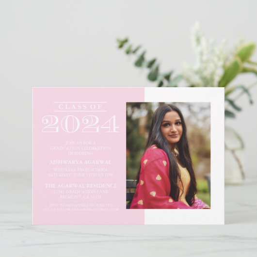 2024クラシック年はっきりした卒業招待状の 招待状 (スタンド正面)