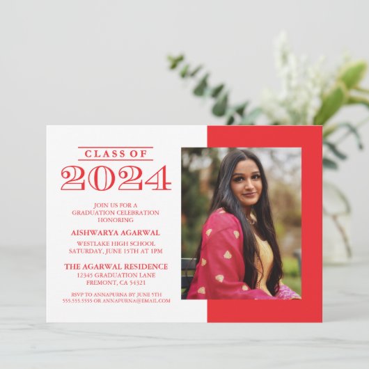 2024クラシック年はっきりした卒業招待状の 招待状 (スタンド正面)