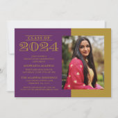 2024クラシック年はっきりした卒業招待状の 招待状 (正面)