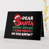 2024クリスマスおもしろいシャツキッズ大人サンタI Ca カード (黄色い花)