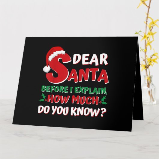 2024クリスマスおもしろいシャツキッズ大人サンタI Ca カード (黄色い花)