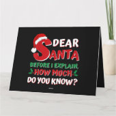 2024クリスマスおもしろいシャツキッズ大人サンタI Ca カード (裏面)