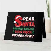 2024クリスマスおもしろいシャツキッズ大人サンタI Ca カード (正面)
