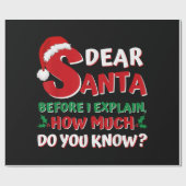 2024クリスマスおもしろいシャツキッズ大人サンタI Ca ラッピングペーパー (フラット)