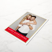 2024クリスマスフォトシンプル金ゴールド縁ど赤色 箔シーズンカード (回転した状態)