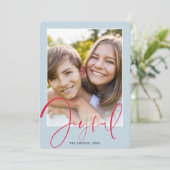 2024クリスマスフォトスタイリッシュスクリプト赤い喜び シーズンカード (スタンド正面)