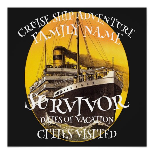 2024クルーズ船での卒業祝賀会 定年退職のお祝い ポスター (正面)