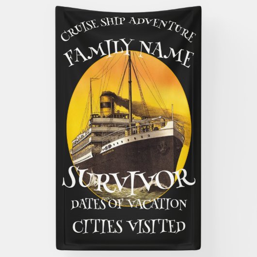 2024クルーズ船での卒業祝賀会 退職祝い 横断幕 (縦)