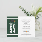2024グリーンホワイト写真卒業パーティー 招待状 (スタンド正面)