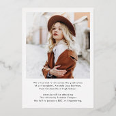 2024ゴールドフォイルグラッドフォト卒業発表 箔招待状 (裏面)