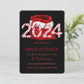 2024サンタクロース、雪の結晶エレガントチック 招待状 (スタンド正面)