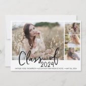 2024シンプルモダン年スタイリッシュ卒業クラス 招待状 (正面)