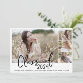 2024シンプルモダン年スタイリッシュ卒業クラス 招待状 (スタンド正面)