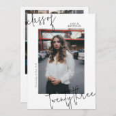 2024シンプル年モダン卒業のミニマルなクラス 招待状 (正面/裏面)