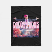 2024ダディズホームトおもしろいランプピンクテイクアメリカバック フリースブランケット (正面)