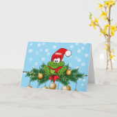 2024ツリーカエルのクリスマスカード カード (黄色い花)