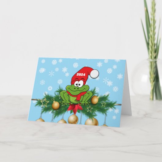 2024ツリーカエルのクリスマスカード カード (正面)