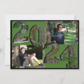 2024ツリー迷彩柄卒業ツインフォトハンターグリーン 招待状 (正面)