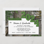 2024ツリー迷彩柄卒業ツインフォトハンターグリーン 招待状 (裏面)