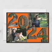 2024ツリー迷彩柄卒業ツインフォト 招待状 (正面)