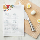 2024ティータオルカレンダー秋リースウォールアートデコール キッチンタオル (四つ折り)