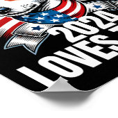 2024テリア犬アメリカ国旗も私の犬はトランプを愛している ポスター (角)