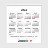 2024トランスペアレントホリデーカレンダーby Janz シール (シート)