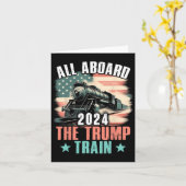 2024トランプ列車2024アメリカ国旗に乗って カード (黄色い花)