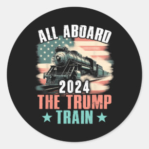 2024トランプ列車2024アメリカ国旗に乗って ラウンドシール