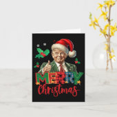 2024トランプ当選者選挙メリークリスマスおもしろいT カード (黄色い花)