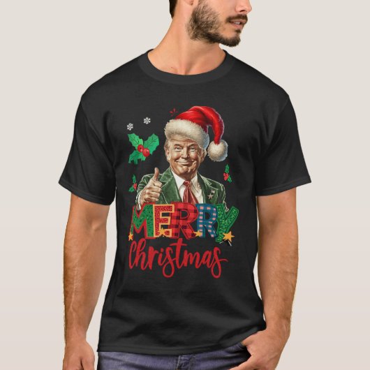 2024トランプ当選者選挙メリークリスマスおもしろいT Tシャツ (正面)
