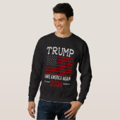 2024トランプ救アメリカ再び米国国旗 スウェットシャツ (正面フル)