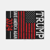 2024トランプ救アメリカ再び米国国旗 フリースブランケット (正面(横))