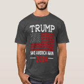 2024トランプ救アメリカ再び米国国旗Tシャツ Tシャツ (正面)