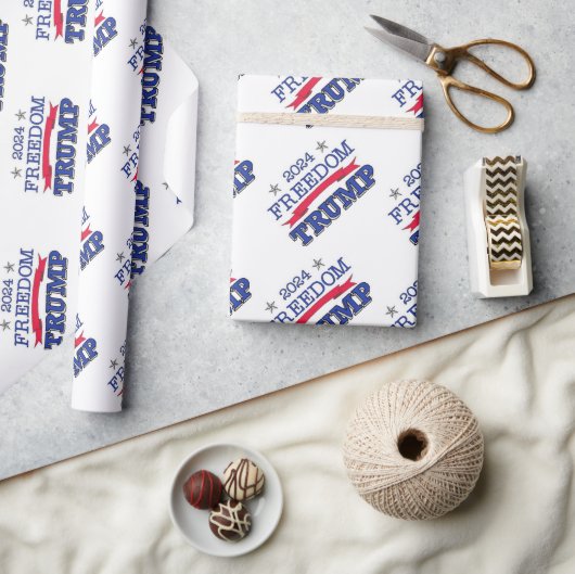 2024トランプ自由 ラッピングペーパー (クラフト)