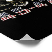 2024トランプ裏女性イーグル国旗の前面45-49で勝利 ポスター (角)