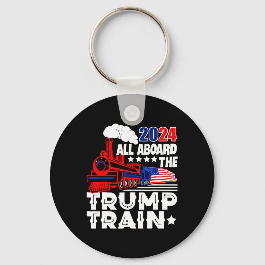 2024トランプ・トレイン米国アメリカ国旗に乗って キーホルダー (正面)