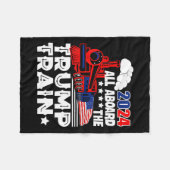 2024トランプ・トレイン米国アメリカ国旗に乗って フリースブランケット (正面(横))